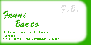 fanni barto business card